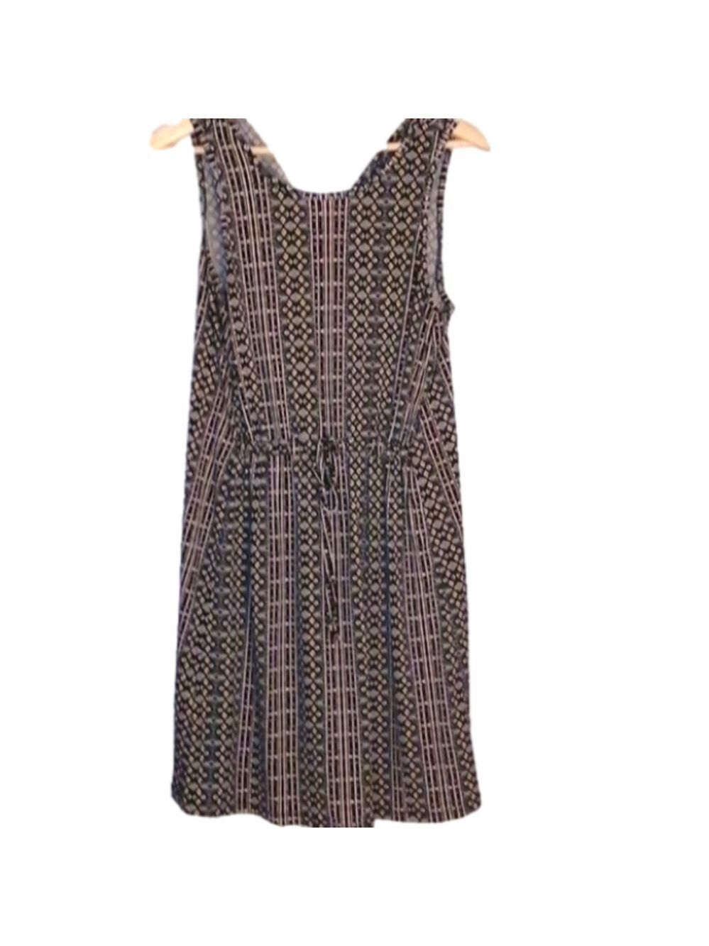 BCBG Gen Dress. Sleeveless black and white Aztec print.